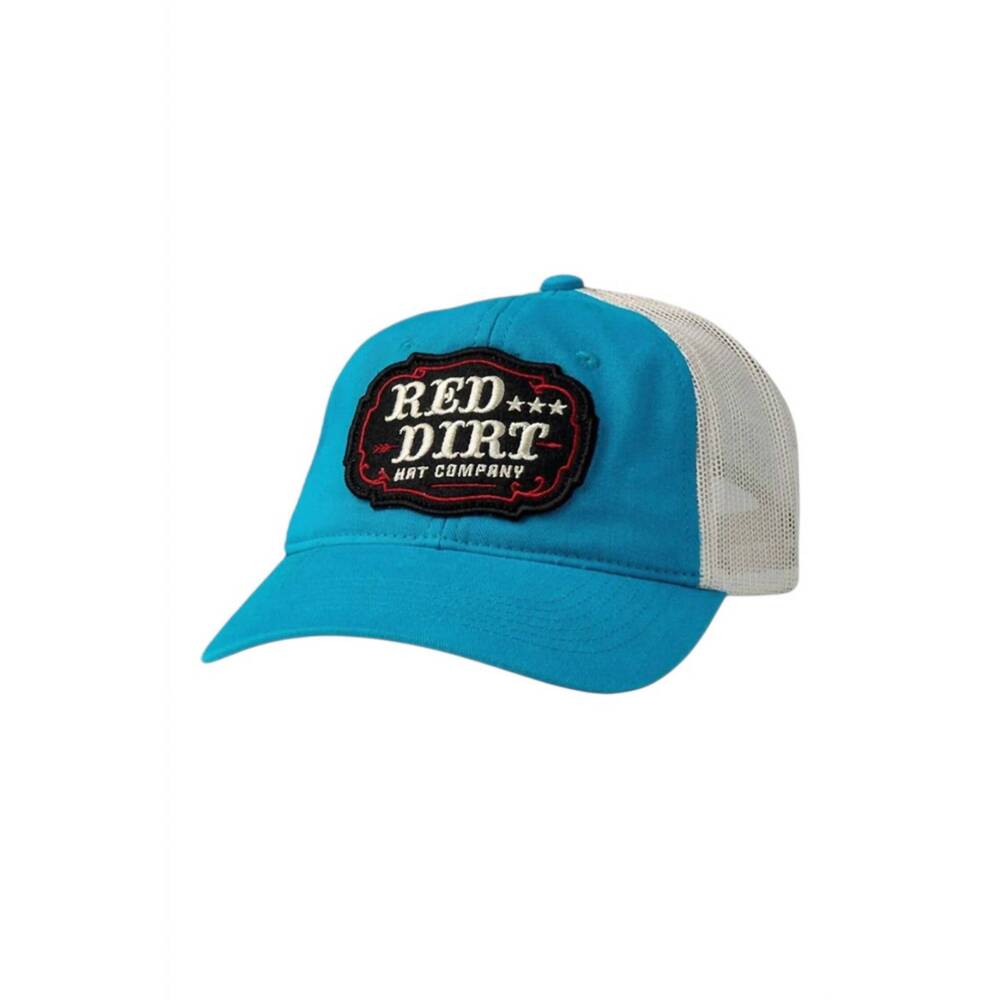 NEW RED DIRT HAT COMPANY men's rail ride unconstructed snapback cap in turquoise